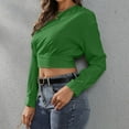 thumbnail image 6 of HAiming Women Casual Crewneck Crop tops Solid color Long Sleeve Pullover shirts trendy soft loose Comfortable Blouse, 6 of 6