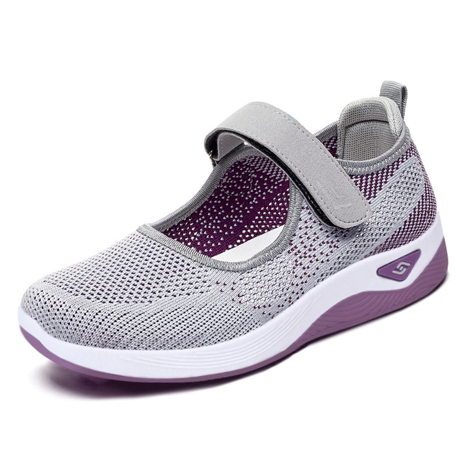 RUIYANQI Women's Orthopedic Mary Jane Sneakers Hook Loop Strap