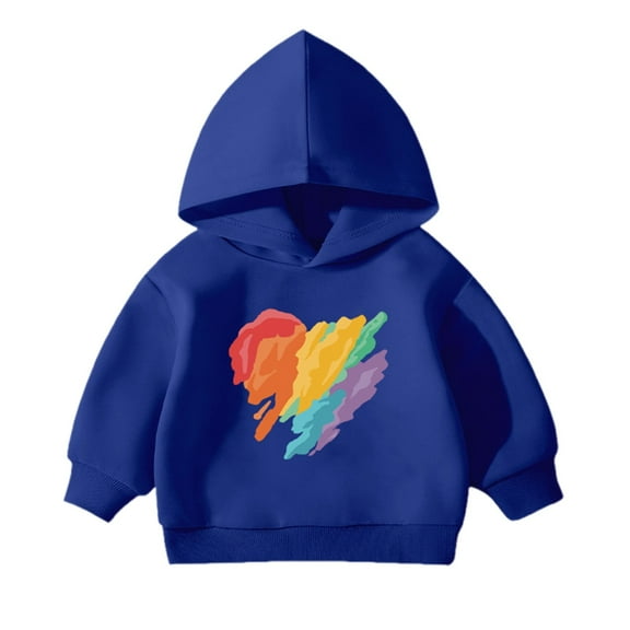 WERYOUNG Toddler Boys Valentines Hoodies Sweatshirts Cartoon Print Long Sleeve Hooded Sweatshirt Pullover For Daily Wear School And Playwear 18-24 Months
