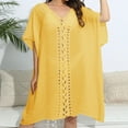 thumbnail image 5 of Zpanxa Bathing Suit Cover up for Women Bikini Swimsuit Coverup Tassels Beach Crochet Loose Hollow Out Coverup Dresses Vacation Clothes Yellow One Size, 5 of 6