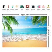 7x5ft Tropical Beach Backdrop Summer Backdrop Palm Island Seaside Leaf Backdrop Party Photography Prop