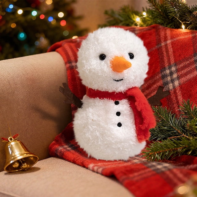 Muñeco de Navidad | Adorno de muñeco de nieve de Papá Noel de peluche suave | Decoración festiva para repisas y repisas | Regalo navideño acogedor para niños, adultos y familias