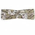 thumbnail image 1 of Floral Headband, Vintage Inspired Pattern with Poppies and Strokes, Elastic and Soft Women's Bandana for Sports and Everyday Use, Grey Red Coconut, by Ambesonne, 1 of 3
