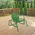 thumbnail image 2 of Northlight Outdoor Retro Metal Tulip Glider Patio Chair, Green, 2 of 4