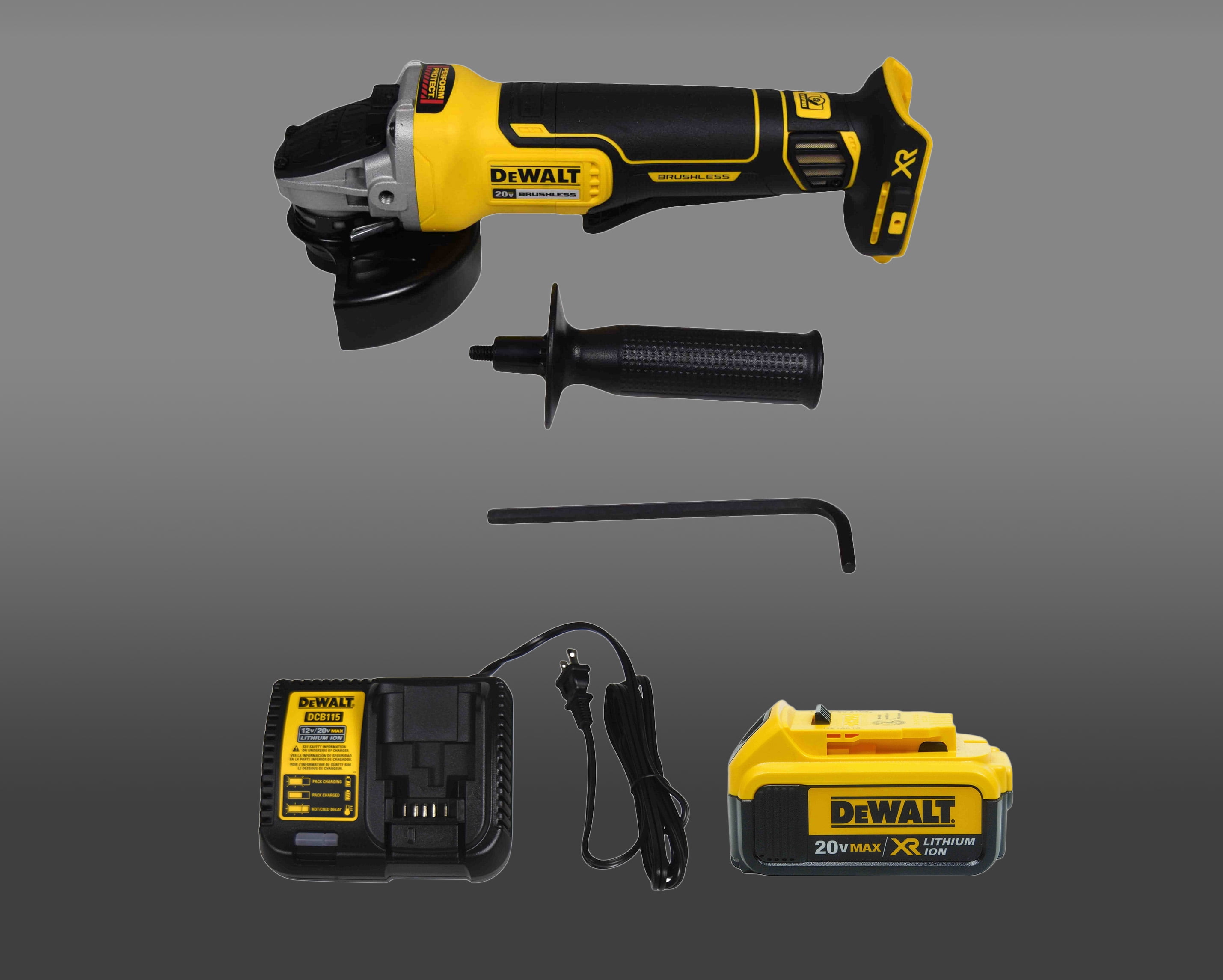 Dewalt DCG413 20v 41/2" Grinder w/ DCB204 20V 4.0AH Battery, DCB115