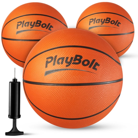 PlayBolt Size 3 Mini Basketballs – 7 Inch, 3 Pack