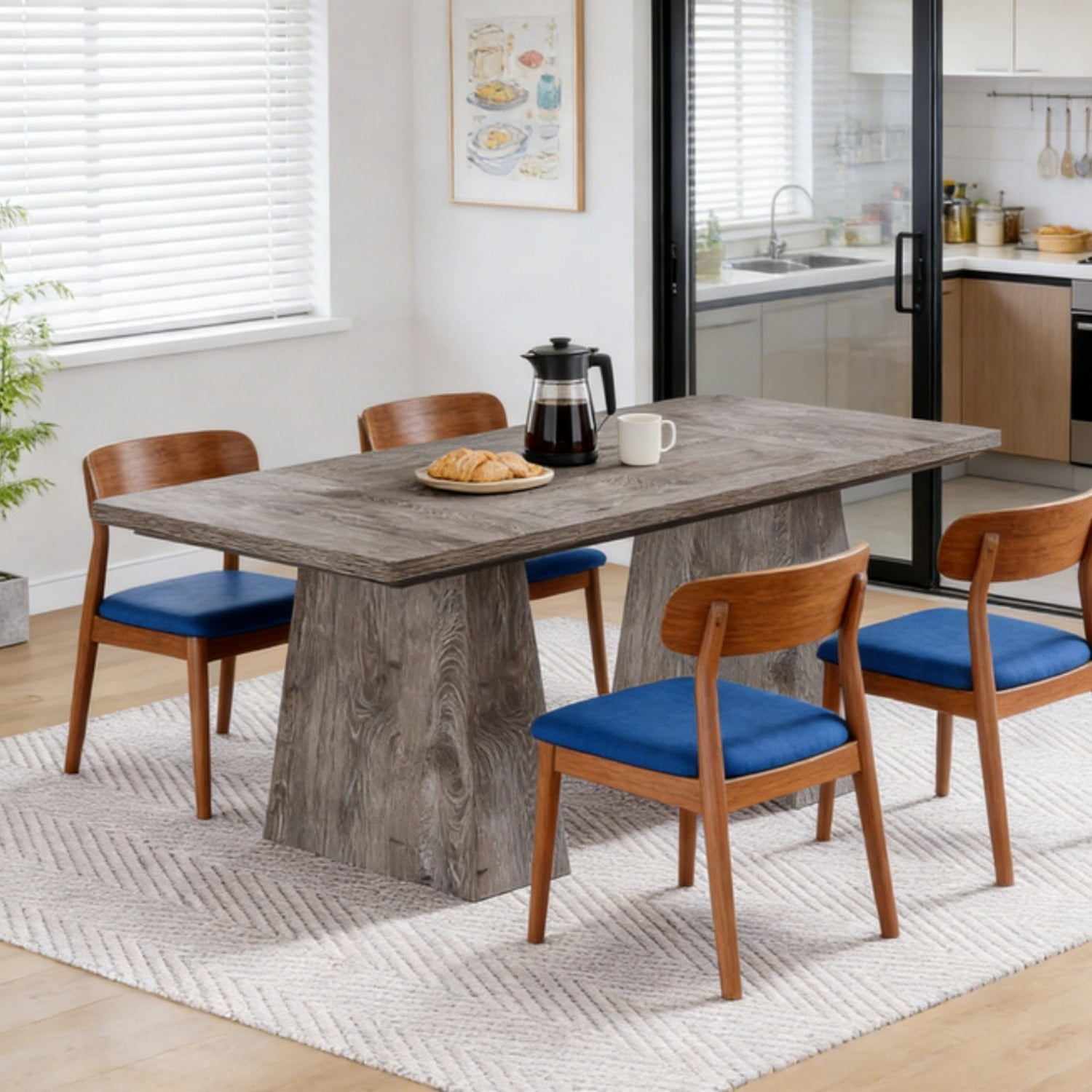 Rustic Farmhouse Dining Table, Seats 6