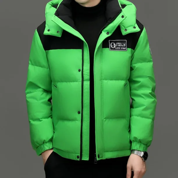 Chaqueta de invierno nueva para hombre, gruesa, cálida, de plumón de pato blanco, informal, con capucha, resistente al frío