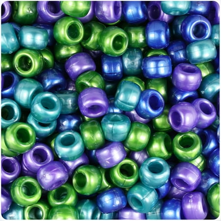 BeadTin Cool Mix Pearl 9mm Barrel Pony Beads (Best 9mm Ar 15)