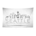 thumbnail image 1 of Seattle Skyline Tapestry, Real Image Outdoor Scene from Kerry Park Urban Architecture and Bench, Fabric Wall Hanging Decor for Bedroom Living Room Dorm, 2 Sizes, Multicolor, by Ambesonne, 1 of 1
