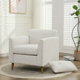 thumbnail image 6 of JURANYAZHU Modern Accent Chair with Cushion,Soft-Padded Wide Armchair,Solid Wood Leg Design Suitable for Bedroom,Living Room, and Office,White, 6 of 7
