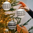 thumbnail image 6 of Mlkoz Christmas Decor, Uniques Shape B Lack And White Ball Set 6CM6pcs Holiday Products, Women Gifts, 6 of 6