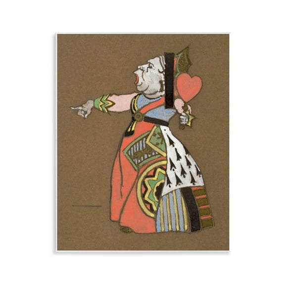Stupell Industries Antique Queen of Hearts Entertainment Painting Unframed Art Print Wall Art, 11 x 14