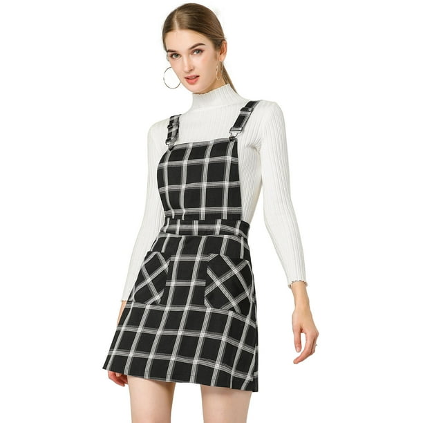 Disfraz de San Patricio Allegra K Vestido general tirantes ajustables Blanco negro M