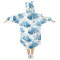 thumbnail image 2 of Dailycode Wearable Blanket Hoodie Oversized Sherpa Flannel Blankets with Pocket for 3-14 Year Old Butterflies and Cloud, 2 of 7