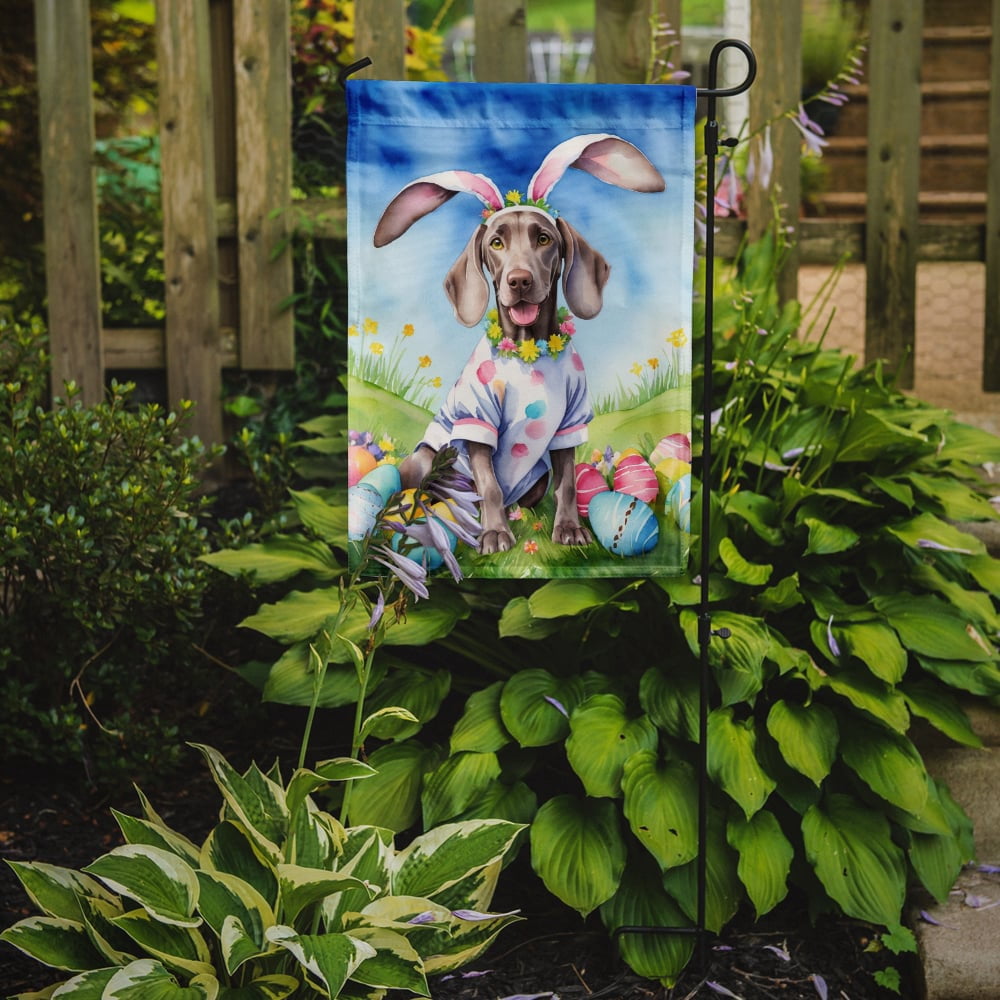 Weimaraner Easter Egg Hunt Garden Flag 11.25 in x 15.5 in