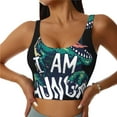 thumbnail image 2 of Lsque Hungry Tyrannosaurus Printed Women'S Sports Bra, Compression, Moisture Wicking, High-Impact Sports Bra For Women,Supportive sports bra-Small, 2 of 9