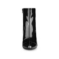 thumbnail image 6 of BLISSFUL STEP Women's Ankle Boots Faux Leather Chunky Heel Pointed Toe Side Zip Booties Black 6, 6 of 7
