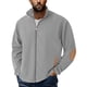 thumbnail image 2 of pstuiky Camisas casuales de manga larga para hombre, Blusa/abrigo informal y moderno para hombre, de color liso, con solapa, cremallera y manga larga, de terciopelo y ondas de agua. Tops de hombre xl, 2 of 7