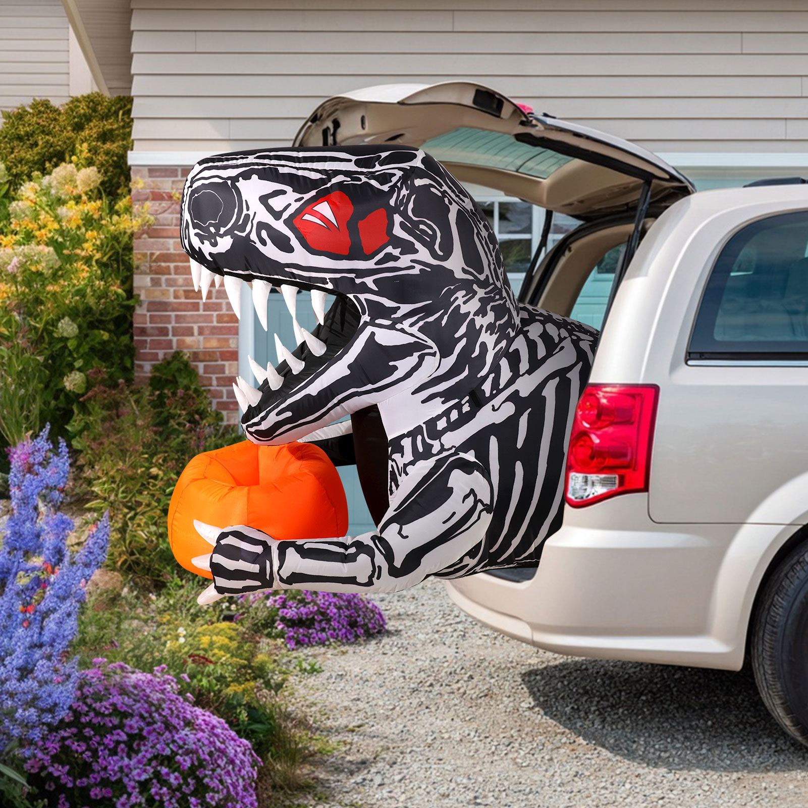 Ayieyill 3.6 Ft Halloween Inflatable Skeleton Dinosaur photo 8