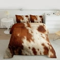 thumbnail image 2 of Manfei Fashion Rustic Print Queen Comforter Set, Vintage Cow Print Bedding Sets, Teen Female Men Adult Reversible Bedding Comforter Set, Microfiber Bedroom Decor, 3 Pieces, 2 of 8