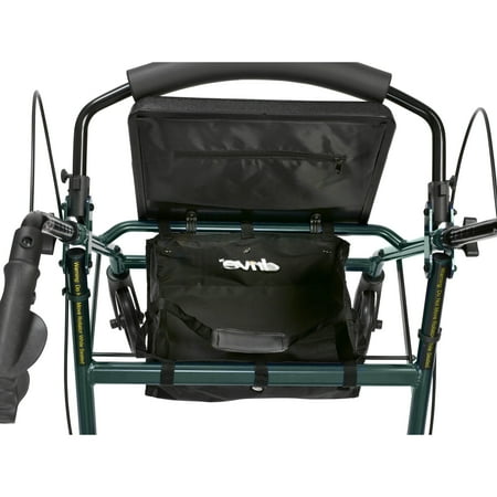 Drive Medical Rollator Rolling Walker with 6" Wheels, Fold Up Removable Back Support and Padded Seat, Green