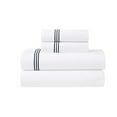 thumbnail image 3 of Superior Brandon Embroidered Cotton Bed Sheet Set, Twin, White/Navy Blue, 3 of 11