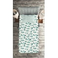 thumbnail image 2 of Ambesonne Fish Quilted Coverlet 2 Pcs, Watercolor Marine Animal, Twin Size, Teal, 2 of 2