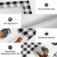 thumbnail image 6 of Black White Plaid Rooster Outdoor Rug for Patio/Deck/Porch, Non-Slip Large Area Rug 4 x 6 Ft, Vintage Farmhouse Checkered Indoor Outdoor Rugs Washable Area Rugs, Reversible Camping Rug Carpet Runner, 6 of 8