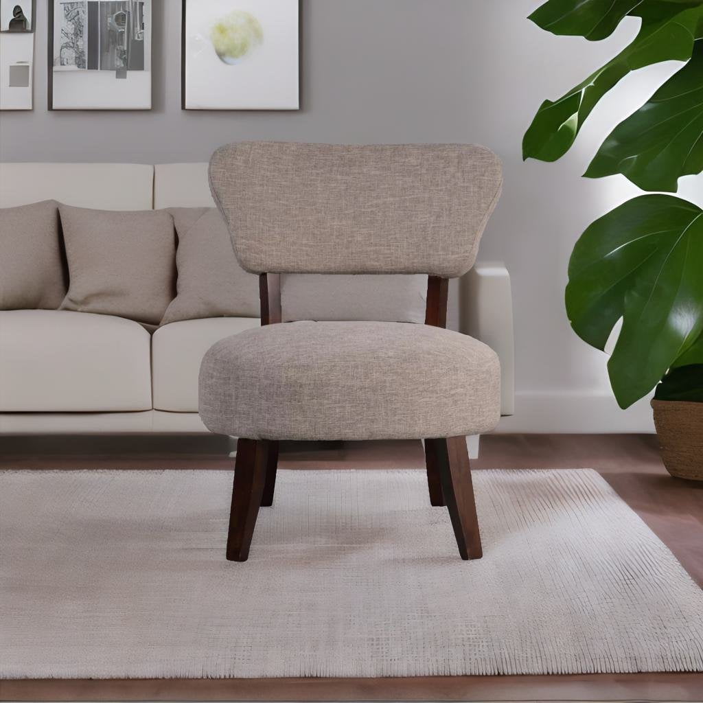Round Seat Accent Chair, Taupe