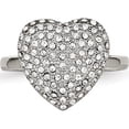 thumbnail image 4 of Stainless Steel Polished With Preciosa Crystal Heart Ring (Size 7) Made In China sr590-7, 4 of 5