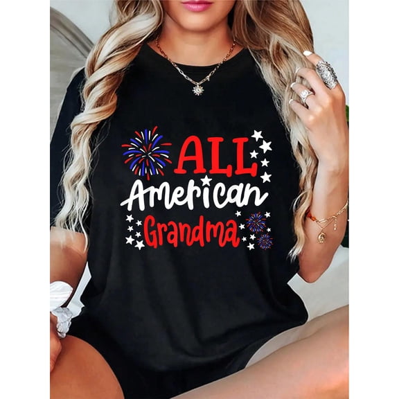 All American Grandma 4th of July Family Matching T-Shirt