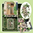 thumbnail image 5 of JHEHF 15.75 Inch Easter Floral Bunnies Wreath Spring Front Door Farmhouse Decor Happy Easter Day Garland for Home Door Garden Window Party Decorations, 5 of 7