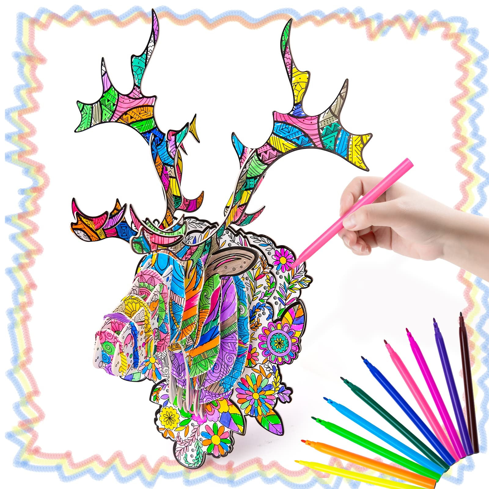 Dream Fun Painting Puzzle Toy for Girls Age 8-12,Coloring Pencils