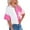 Hot Pink, variant on Aloohaidyvio hanes tops for womens ,Fashion Women Causal Button Patchwork Blouse Short Sleeve T-Shirt Summer Tops