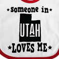 thumbnail image 4 of Inktastic Someone in Utah Loves Me Vacation Boys or Girls Baby Bib, 4 of 4