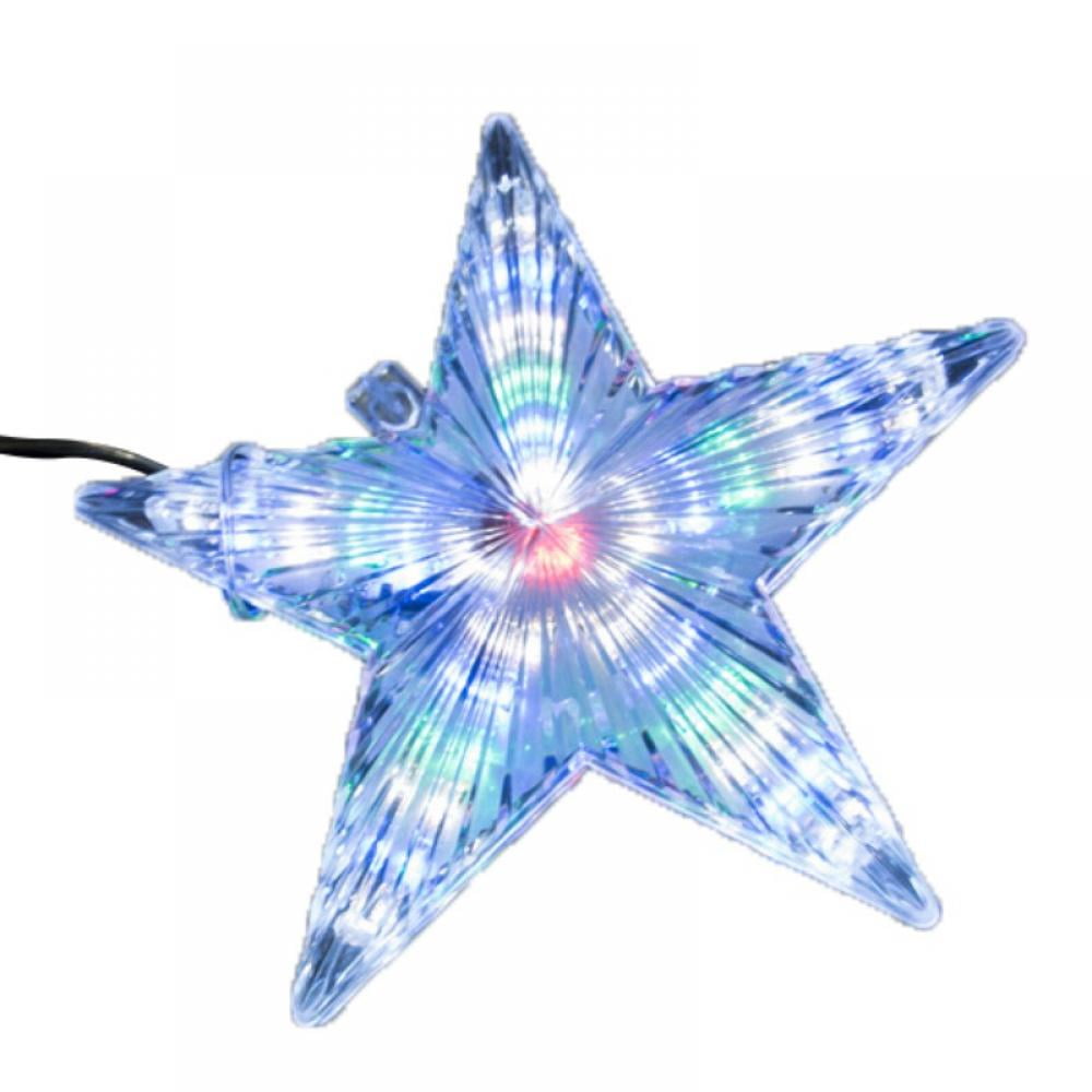 【50OFF!】 Christmas Tree Decorations Topper Lights, Pentagram Led Star With Lights 1pcs fcds