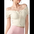 thumbnail image 1 of Camiseta de Verano con Cuello Halter y Hombros Descubiertos para Mujer, de Corta, de Punto Acanalado y Hombros Descubiertos M, 1 of 8