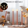 thumbnail image 2 of ORUYROP 24 Packs Flameless Taper Candles Battery Operated 11 Inch Long Candle Light LED Flameless Candlesticks Fake Candles Flickering Tapered Candles for Valentine's Day, Wedding(Brown), 2 of 6