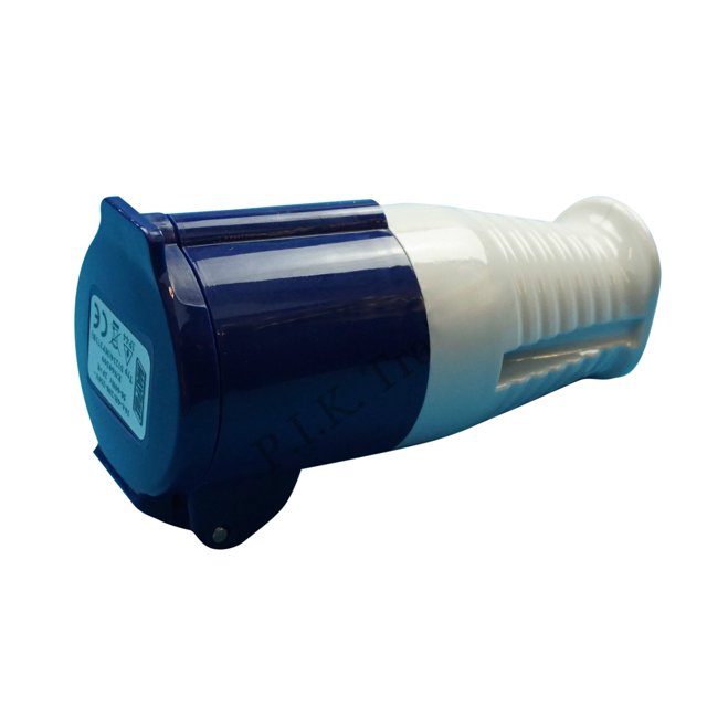 Maypole - Conector de Enchufe 230V (Blanco/Azul)