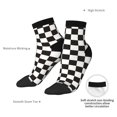 thumbnail image 6 of Fuzoiu Black and White Checkerboard Print Adult Socks, Crew Moisture-wicking Socks, Unisex Cushion Crew Socks,Casual Sports Ankle Socks, 6 of 7