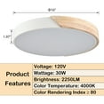 thumbnail image 6 of Modern White Flush Mount LED Ceiling Light Fixture, 6 of 7