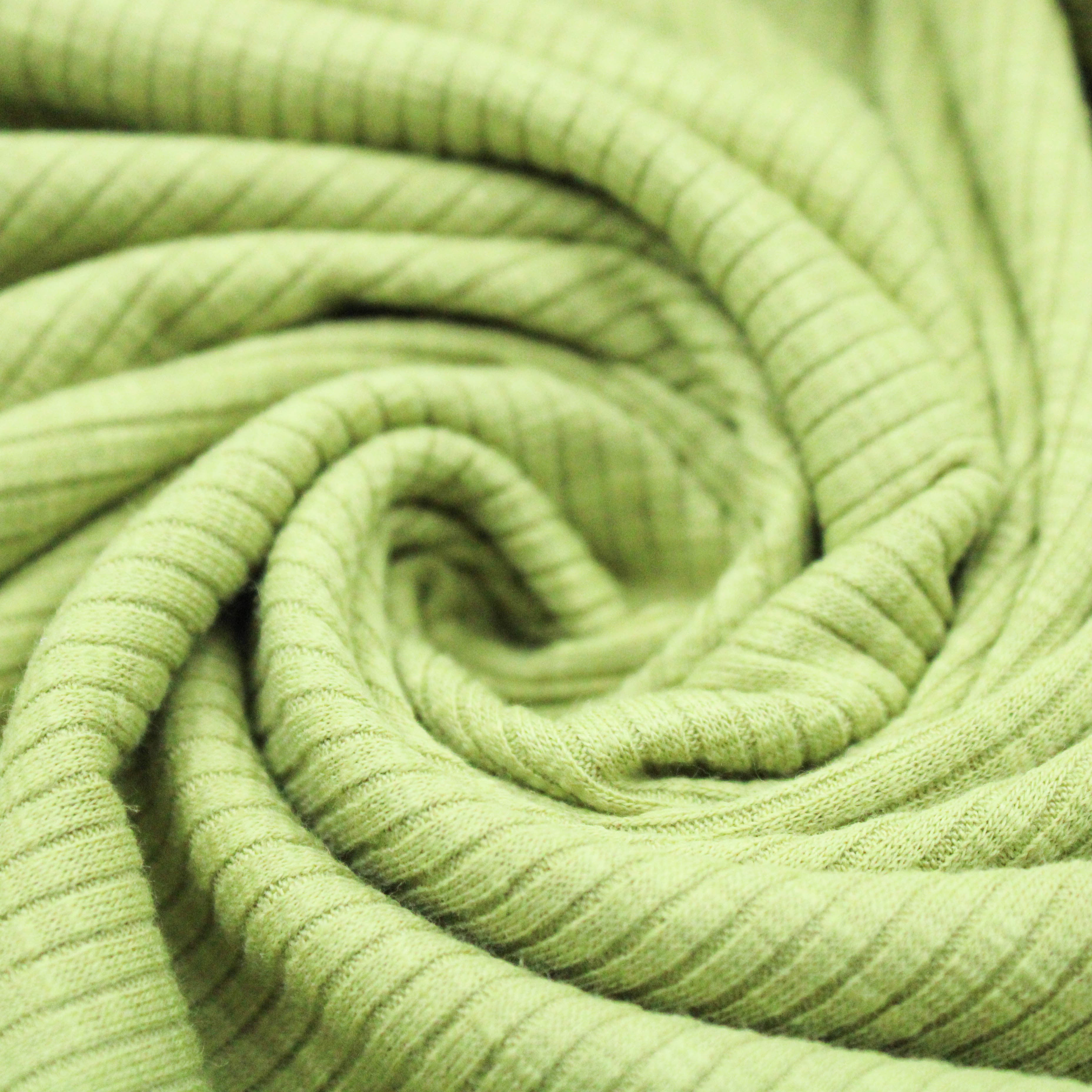 FREE SHIPPING!!! Green Oasis Poly Cotton Spandex 4x2 Rib Knit Fabric , DIY  Projects by the Yard 