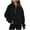 Black, variant on Jinhomg Half Zip Sweatshirts for Women Oversized Casual Solid Kangaroo Pocket Hoodies Fall Loose Fit Comfy Long Sleeve Hooded Sweatshirt Black XL