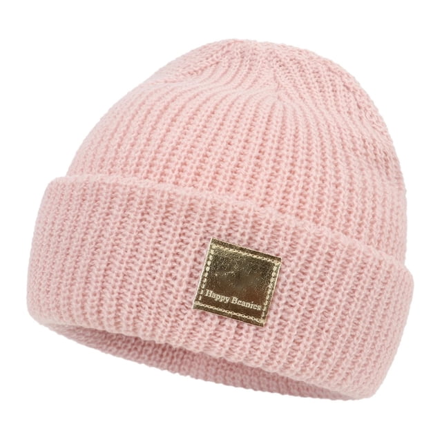ManxiVoo Bonnet Tricoté à Revers Extensible Protection des Oreilles Bonnet d'Hiver pour Garçons et Filles Rouge