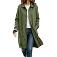 thumbnail image 2 of TGSLY Women's Long Button Down Sweatshirt Lightweight Collared Long Sleeve Cardigan Coat Relaxed Casual Solid Color Fall Winter Jacket with Pockets L, 2 of 8