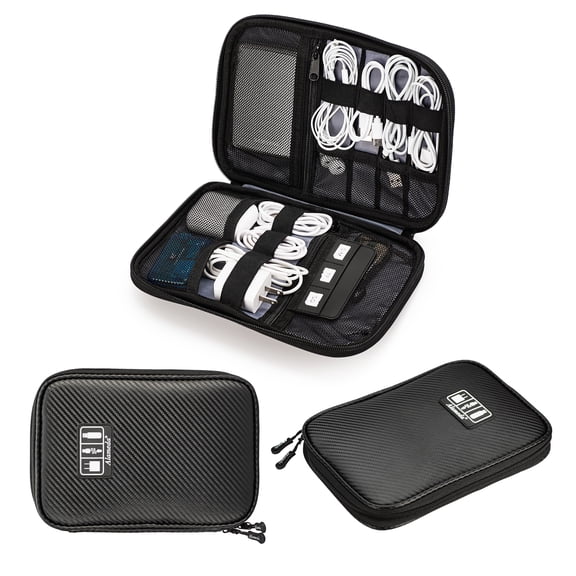Electronic Organizer Waterproof Compact Travel Cable Organizer Bag for Cable Storage, Hard Drives, Cord, Charger, USB, SD Card