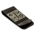 thumbnail image 2 of Tioneer Stainless Steel Letter J Initial Floral Box Monogram Engraved Engraved Money Clip Credit Card Holder, 2 of 2