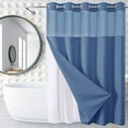 thumbnail image 3 of Btomtd Reversible Shower Curtain Large Rings, Heavy Duty Polyester Shower Curtain Liner for Bathrooms, Double Sided Shower Curtains for Luxury Bathroom - 72.04"x72.04", Blue-M, 3 of 6