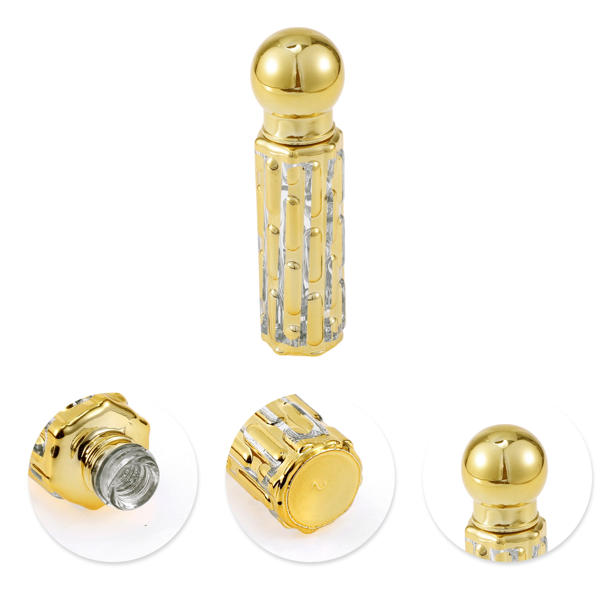 Unique Bargains Cylindrical Perfume Bottles for Bathroom 0.33oz Gold Tone 1 Pc